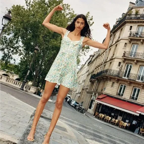 ZARA FLORAL SATIN EFFECT PRINT DRESS - Picture 12 of 14